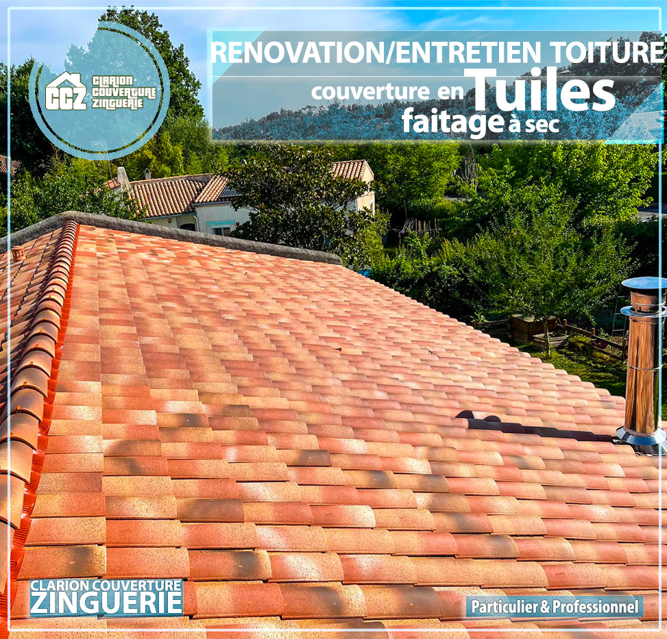 Optez pour l'entretien, la rénovation ou la conception d'une toiture en tuiles et la réalisation du faitage à sec pour la solidité de votre toiture.